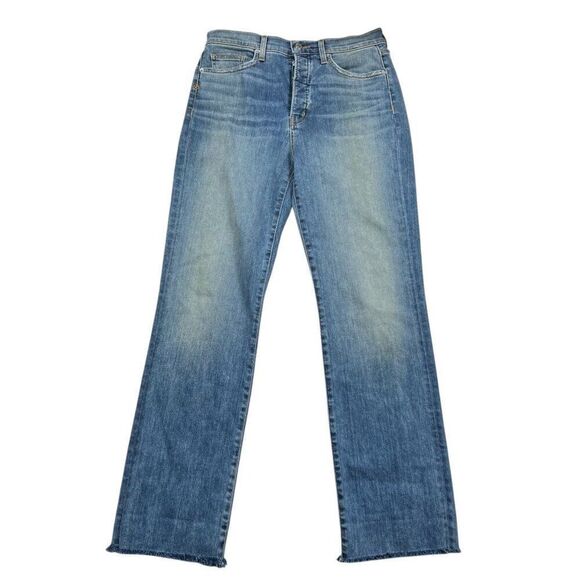 Veronica Beard Raw Hem Slight Flare Button Fly Waterfall Wash Jeans 29/8 - Picture 1 of 8